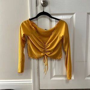 Vibrant off shoulder crop top
